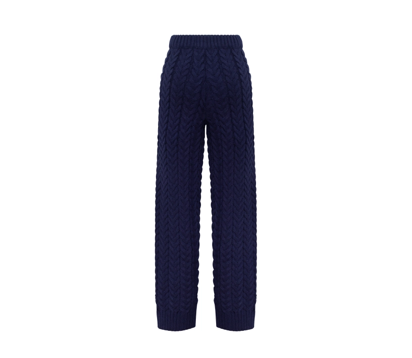Штани в'язані коси темно-синій - фото №2 Штани в'язані коси темно-синій cher17