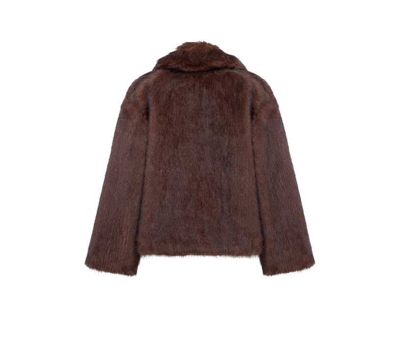 Шуба коротка коричневий - фото №2 Шуба коротка коричневий в Україні