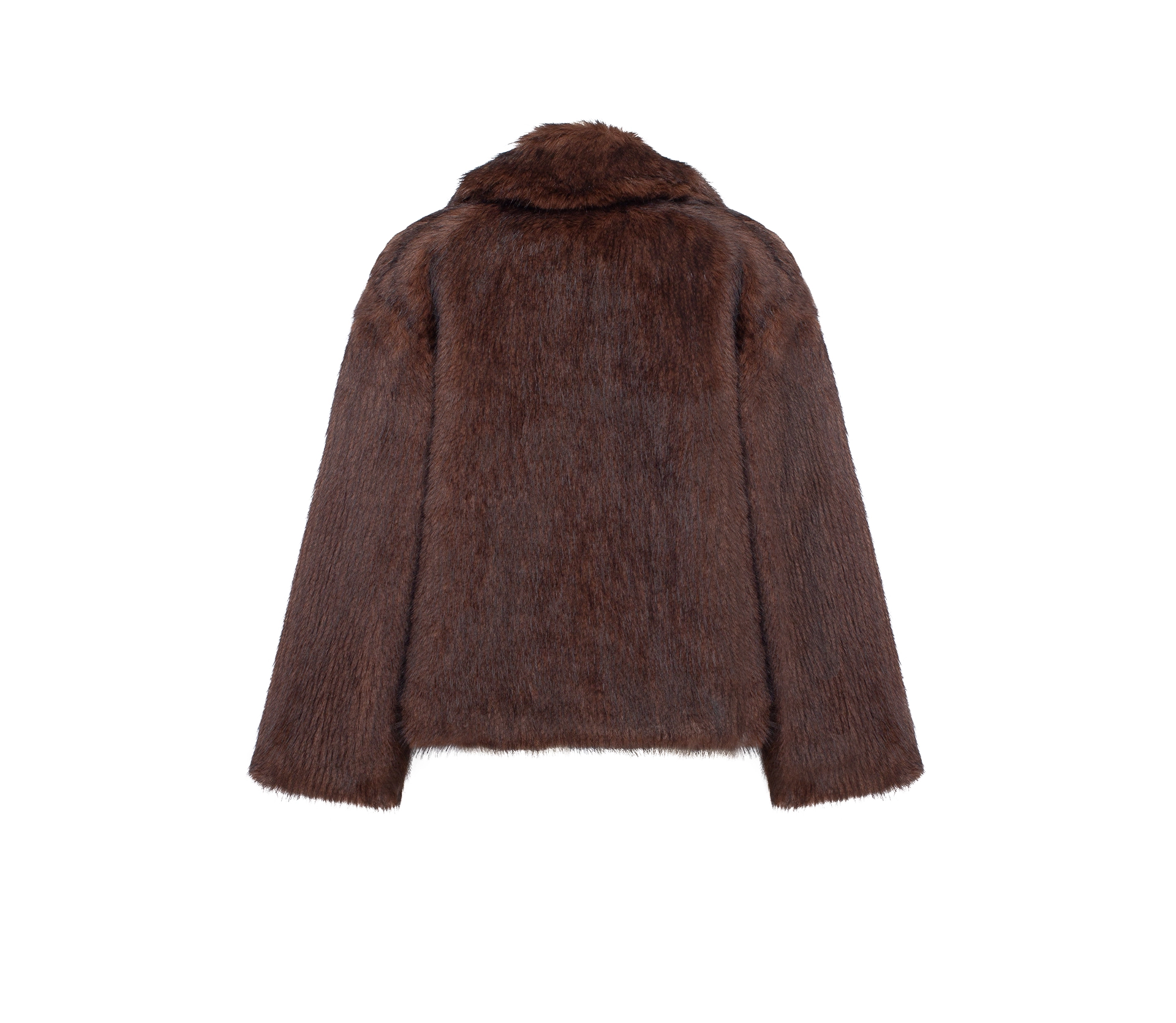 Шуба коротка коричневий - фото №2 Шуба коротка коричневий акції