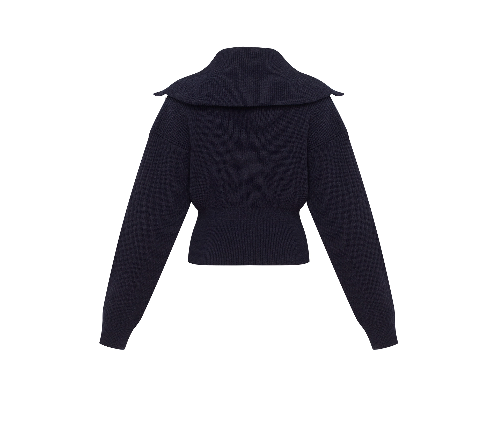 Джемпер кроп комір на блискавці синій - фото №2 Джемпер кроп комір на блискавці синій cher17