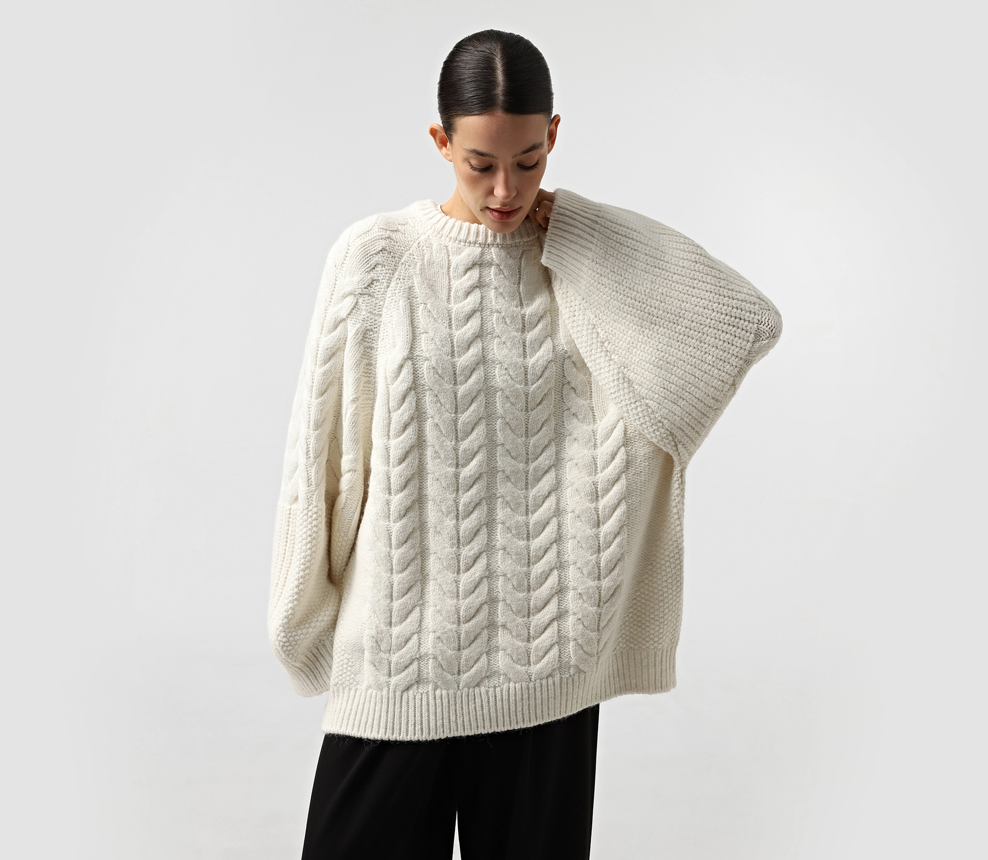 Светр оверсайз коси молочний акції