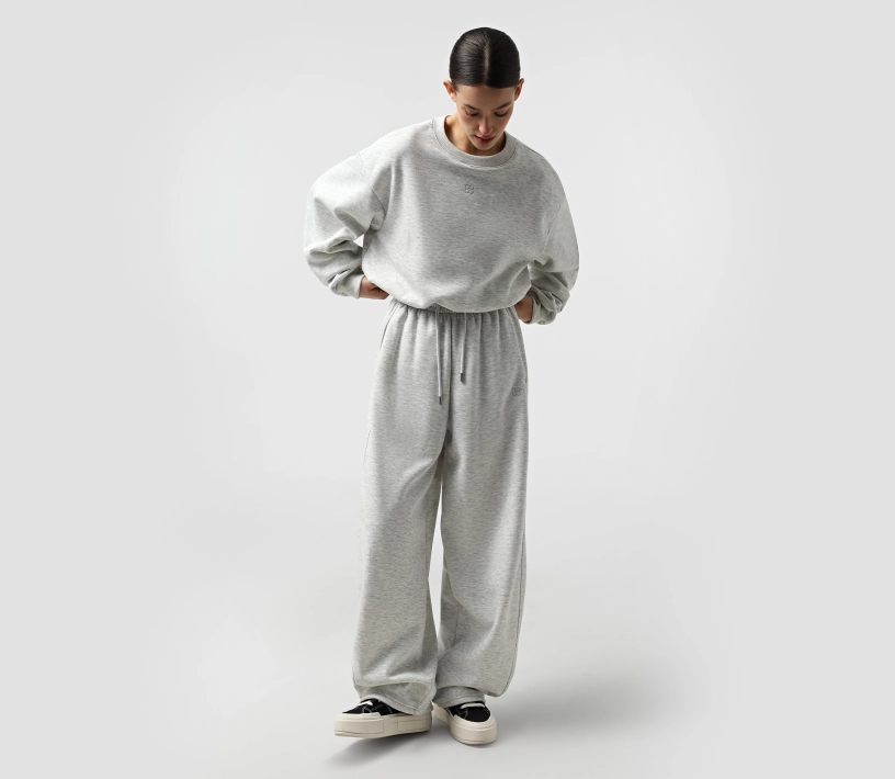 Костюм утеплений з лого світло-сірий меланж недорого