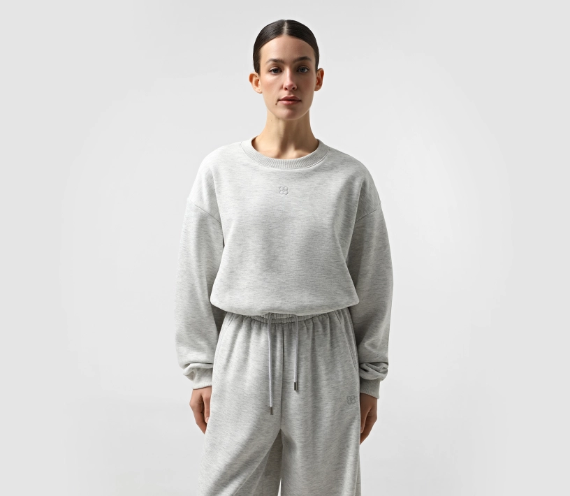 Костюм утеплений з лого світло-сірий меланж в інтернет-магазині