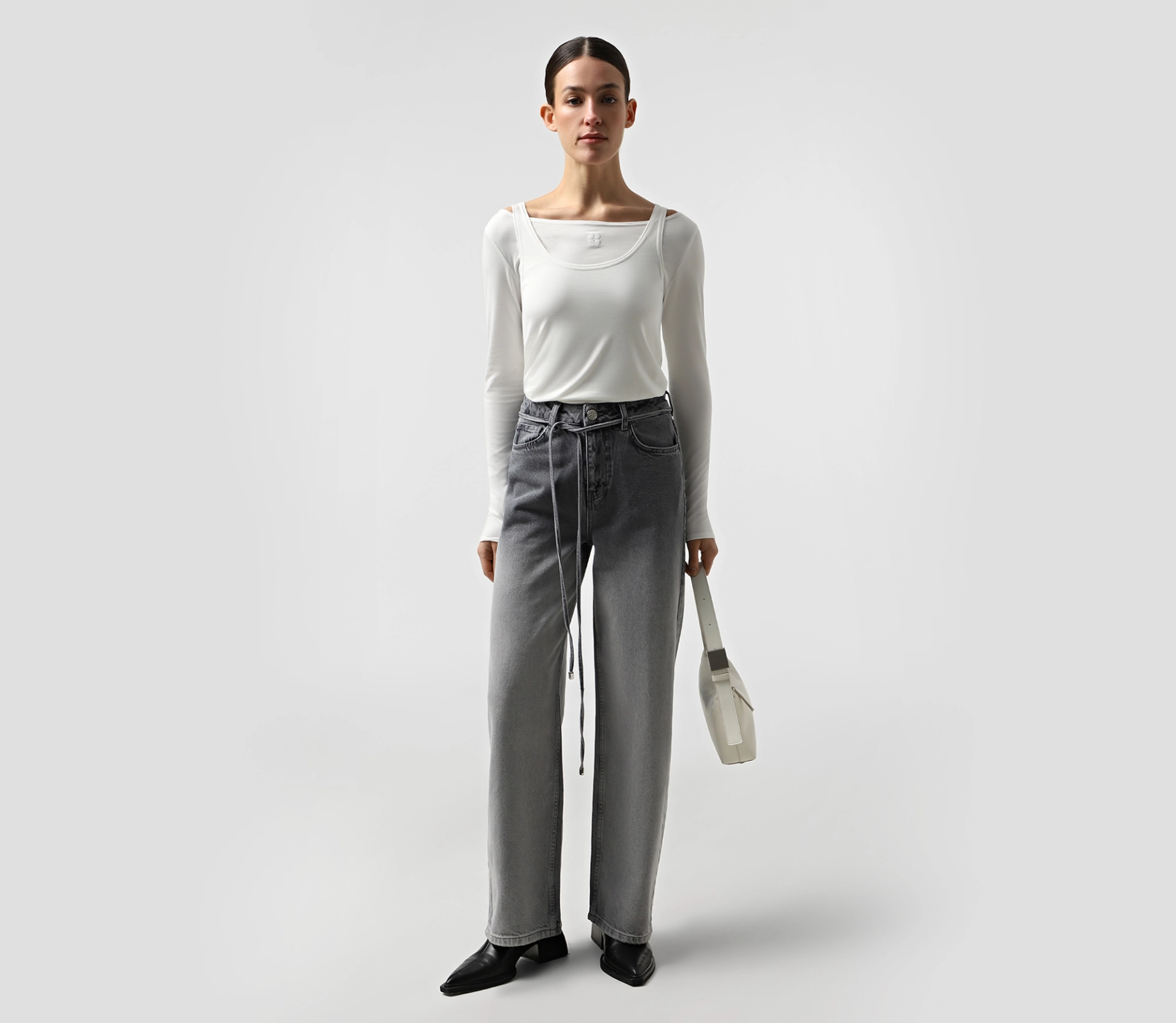 Джинси прямі з градієнтом сірий - фото №2 Джинси прямі з градієнтом сірий в інтернет-магазині