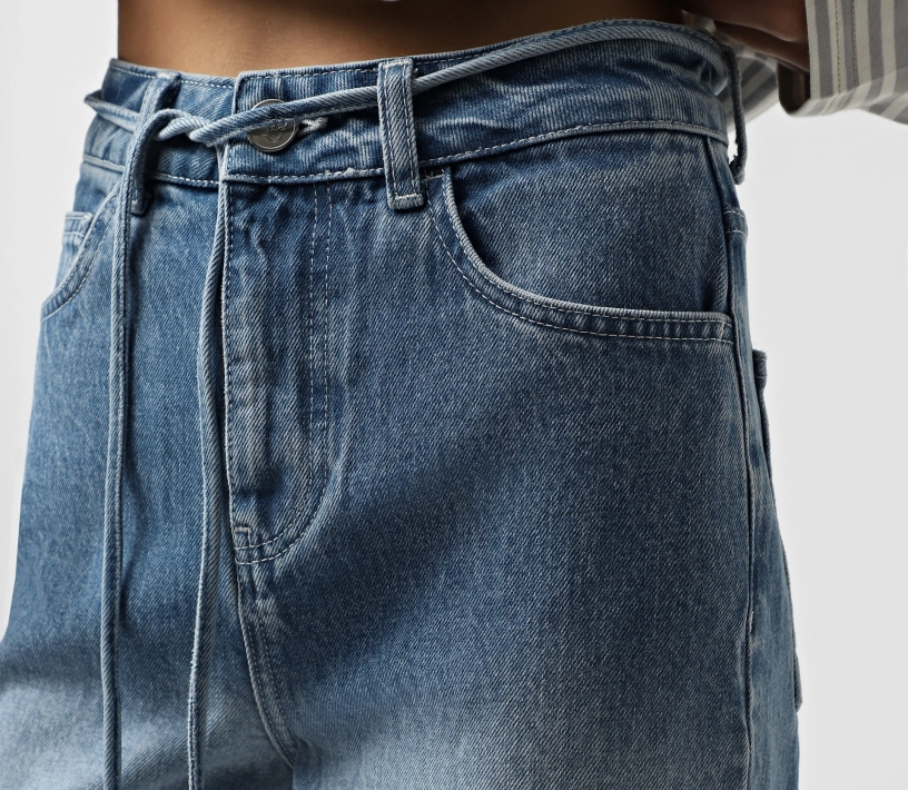 Джинси прямі з градієнтом синій - фото №3 Джинси прямі з градієнтом синій купити