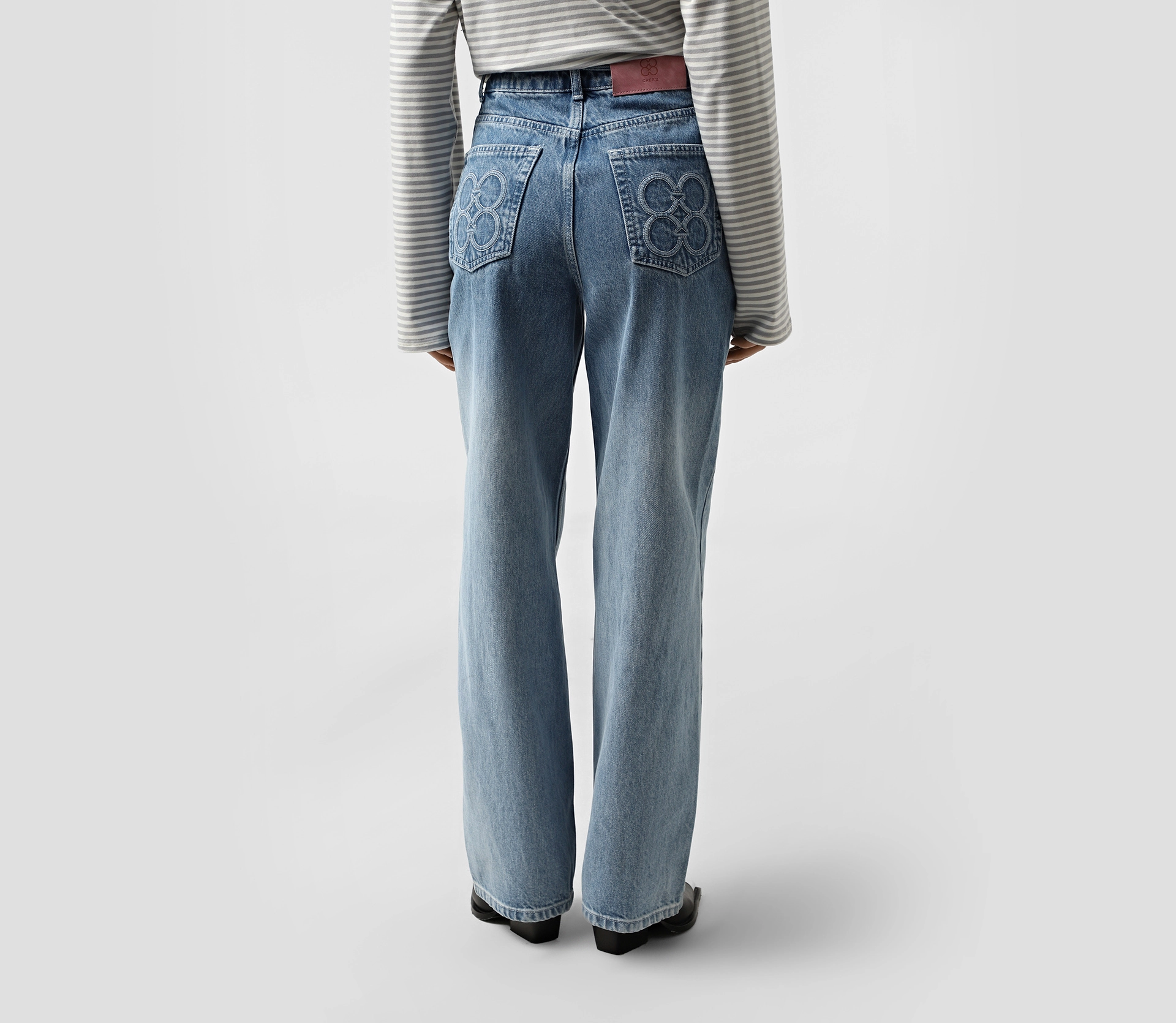 Джинси прямі з градієнтом синій - фото №5 Джинси прямі з градієнтом синій замовити