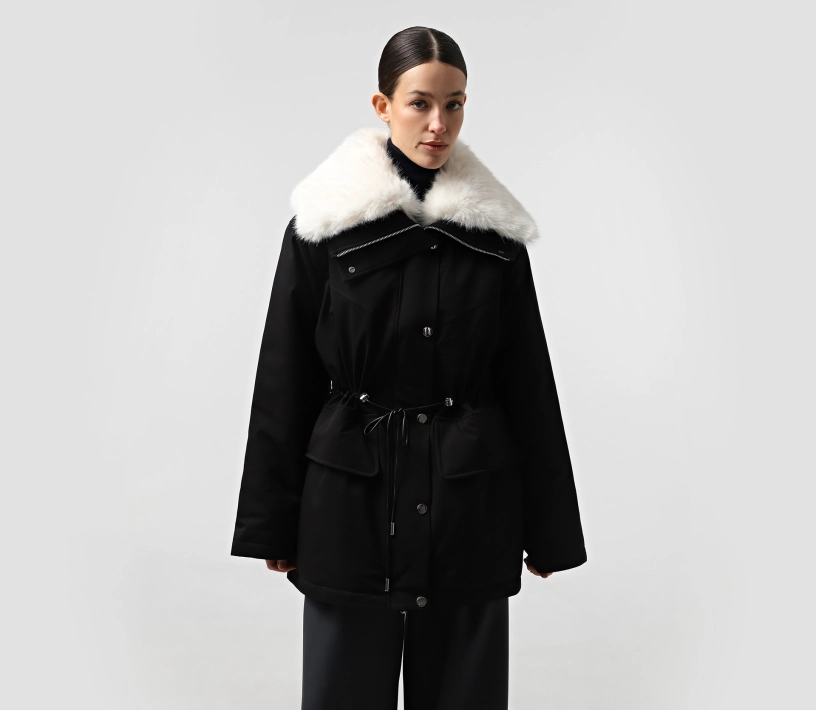 Парка з хутром чорний - фото №2 Парка з хутром чорний ціна