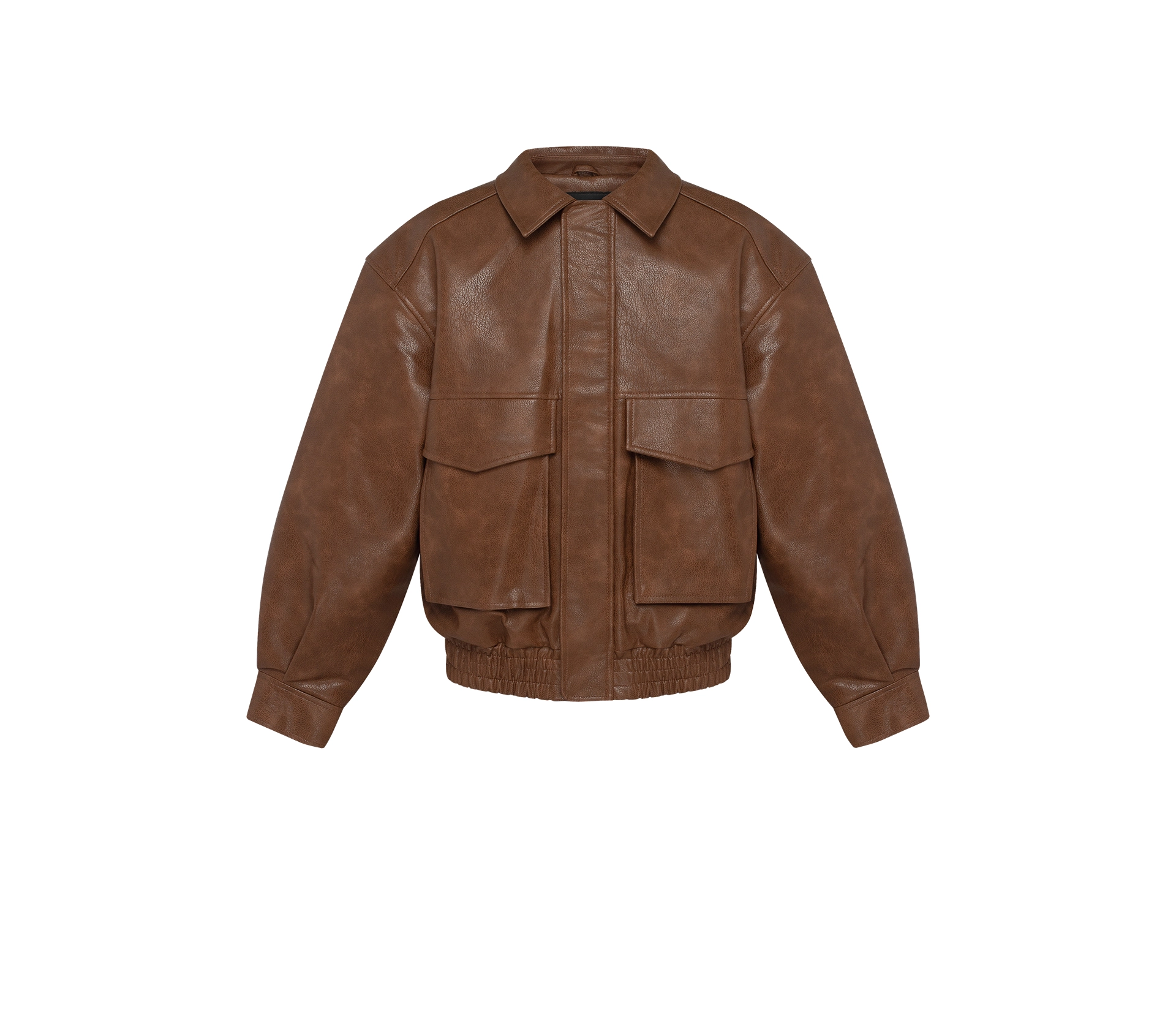 Бомбер чоловічий з еко-шкіри коричневий - фото №1 Бомбер чоловічий з еко-шкіри коричневий в інтернет-магазині