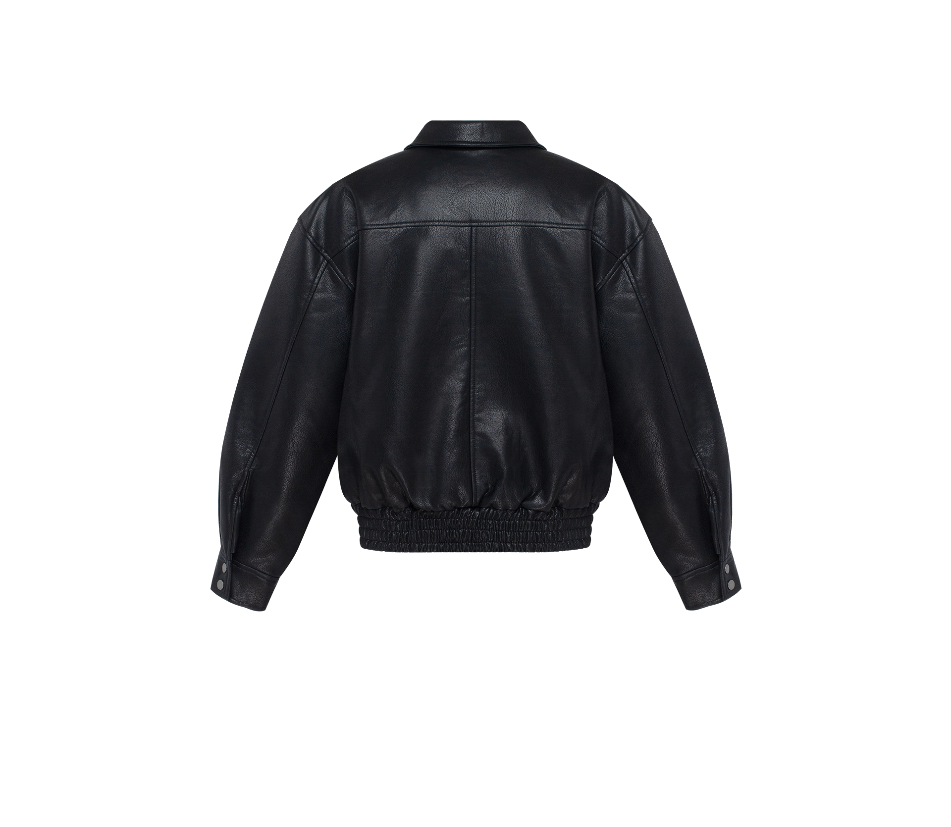 Бомбер чоловічий з еко-шкіри чорний - фото №6 Бомбер чоловічий з еко-шкіри чорний в інтернет-магазині