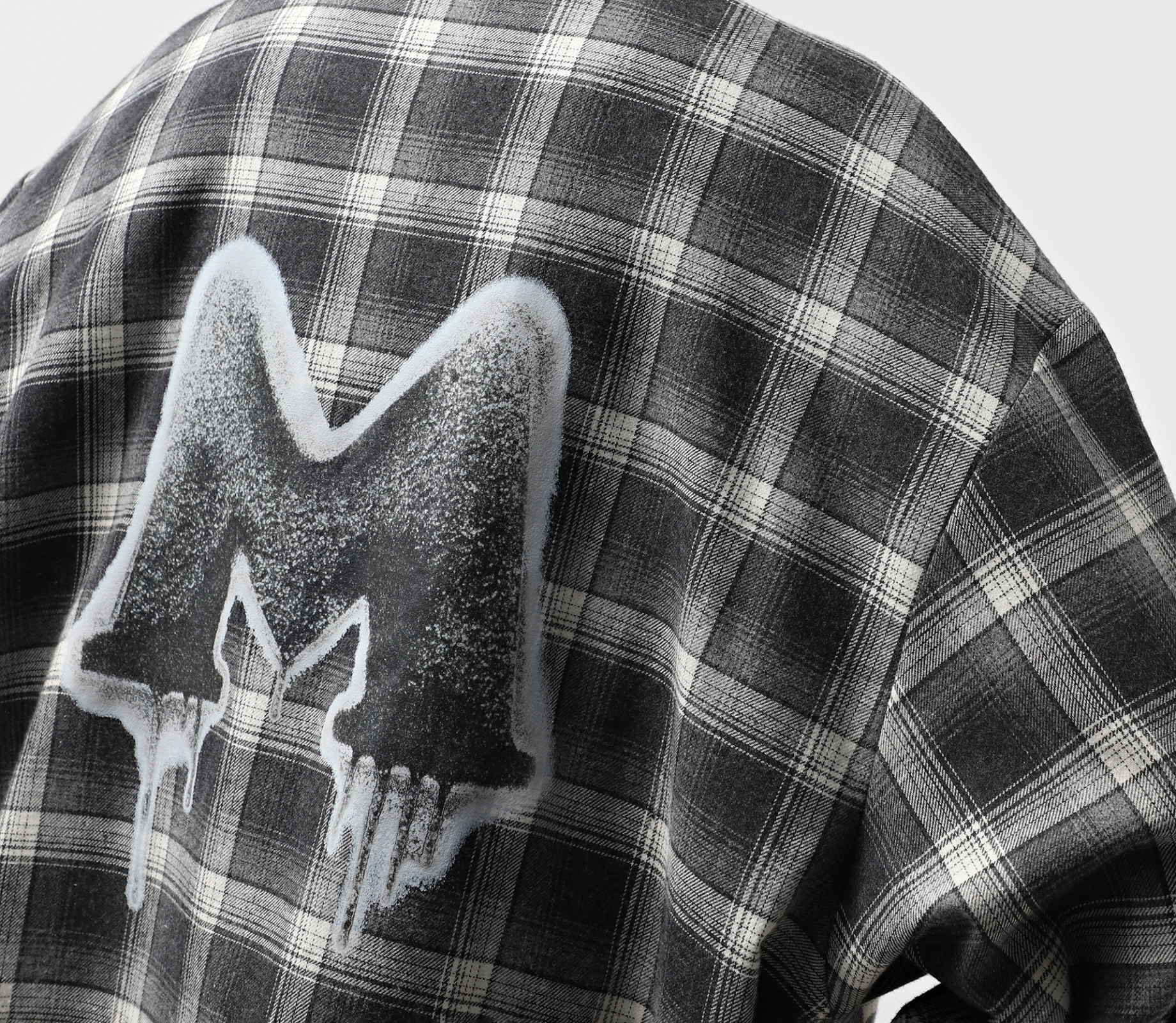 Сорочка жіноча оверсайз з принтом сірий в інтернет-магазині