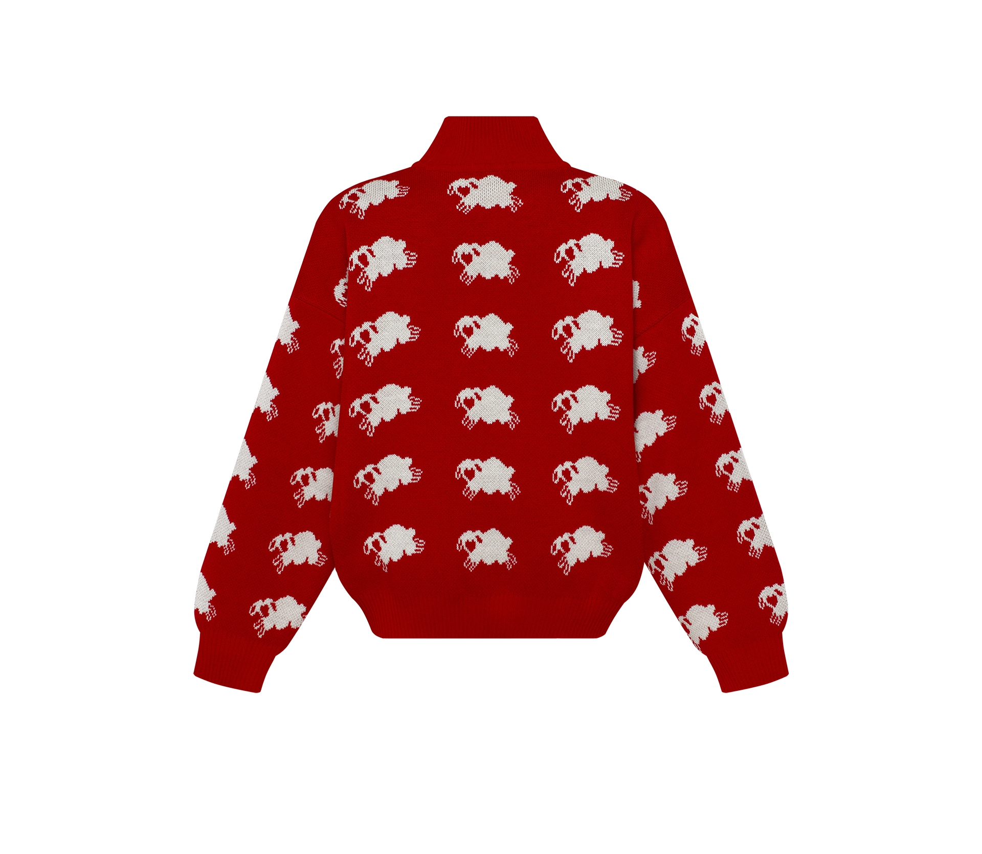 Светр вʼязаний вівці червоний фото