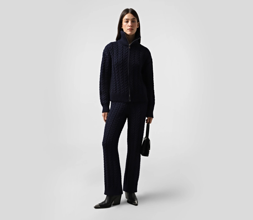 Штани в'язані коси темно-синій в Україні