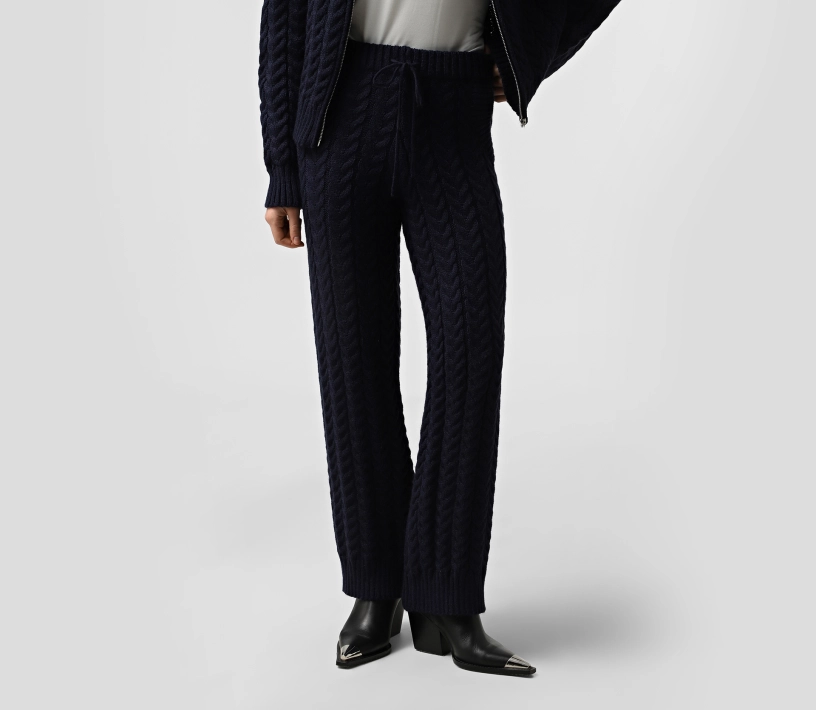 Штани в'язані коси темно-синій в інтернет-магазині