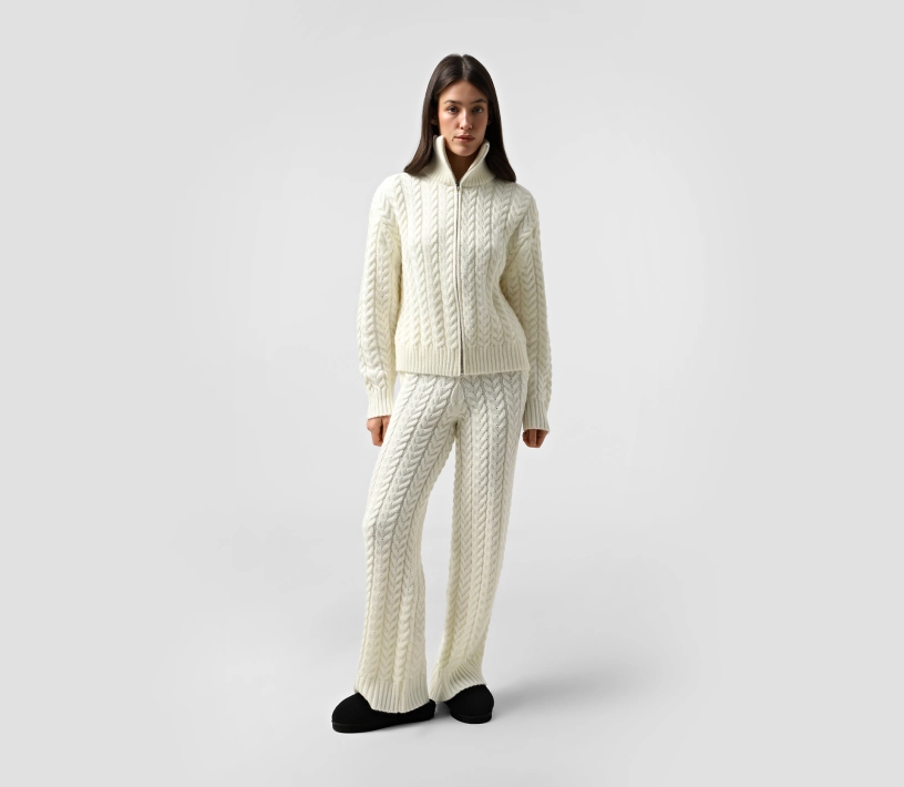Штани в'язані коси молочний в інтернет-магазині