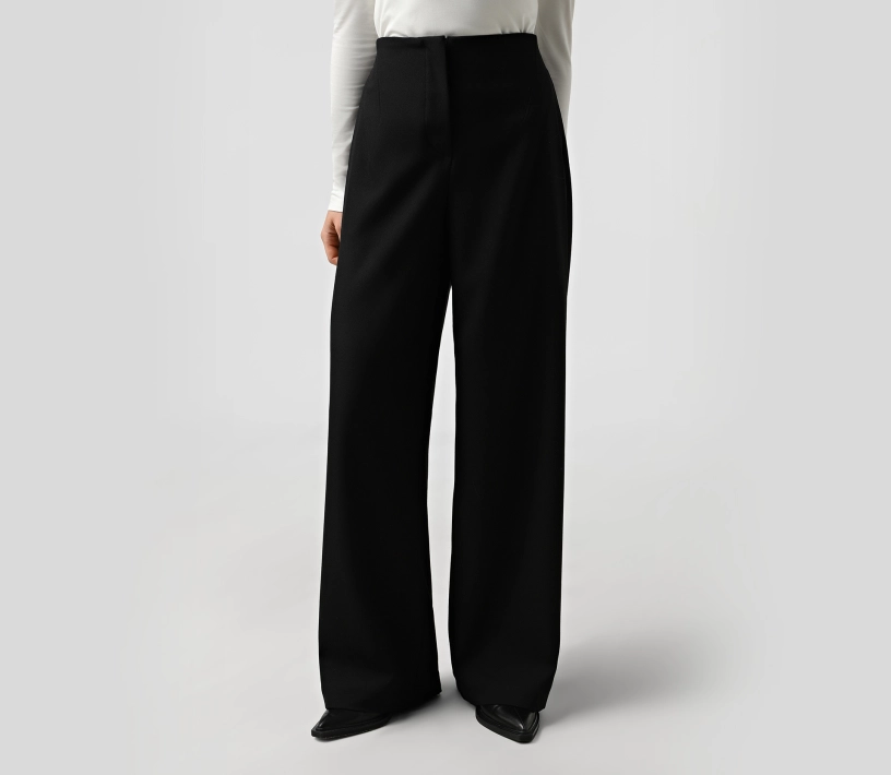 Штани прямі з відстрочками чорний купити