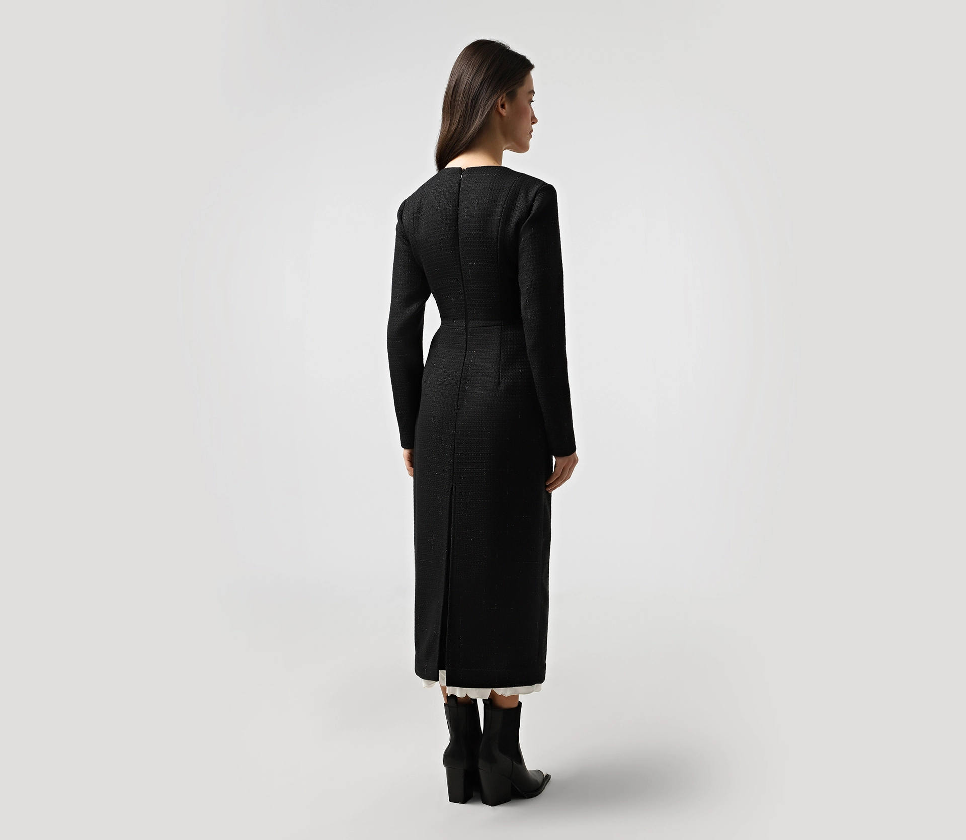 Сукня міді з твіду чорний замовити