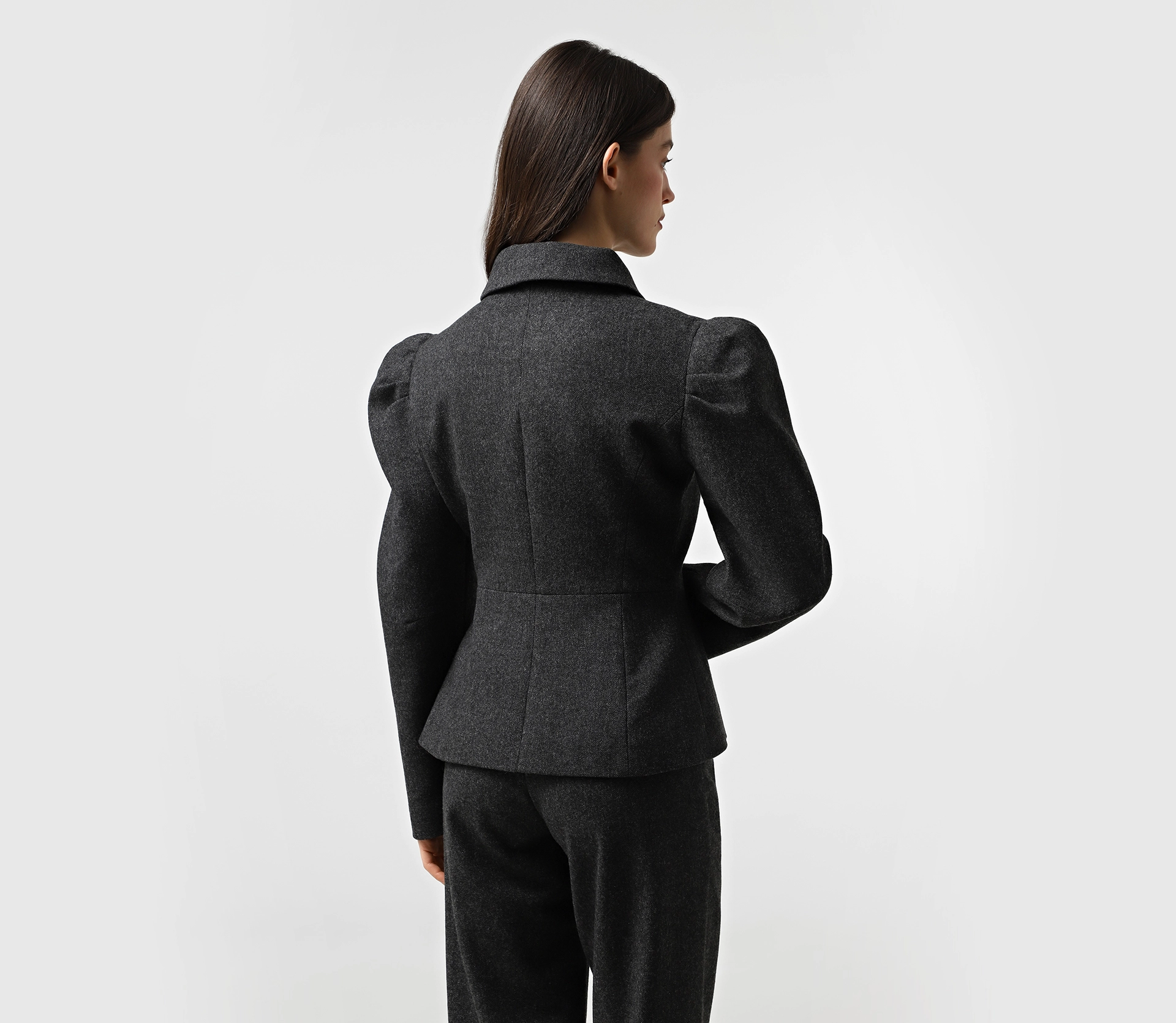 Жакет приталений на ґудзиках сірий акції