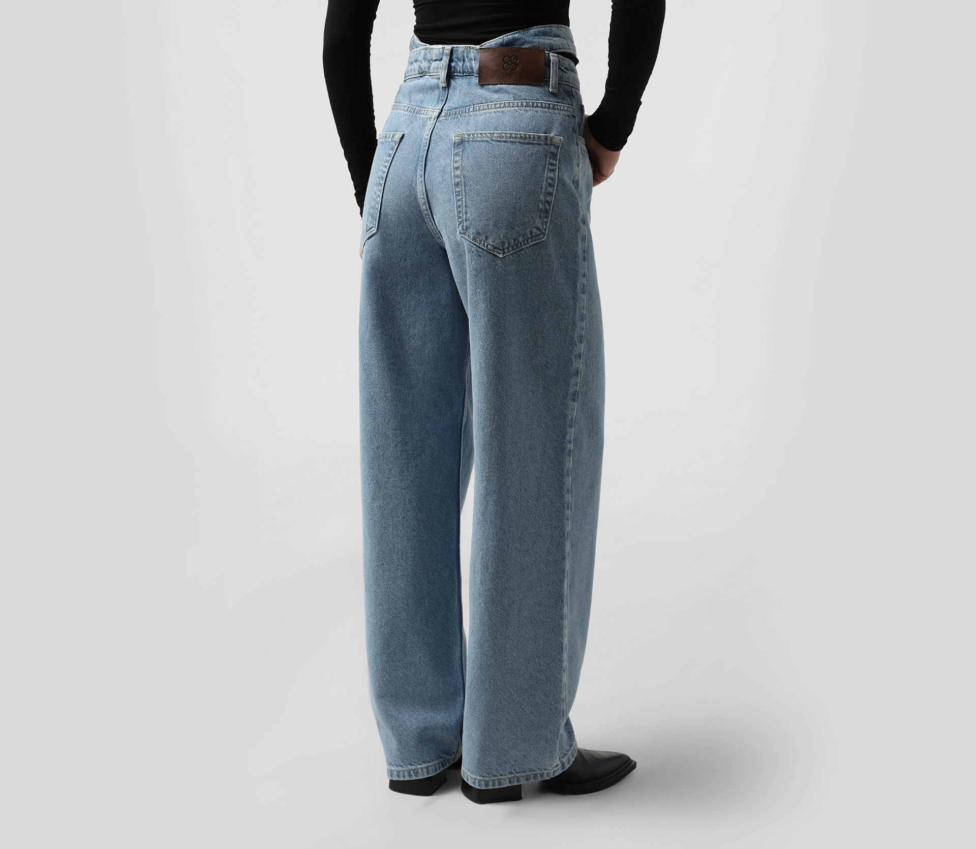 Джинси з подвійним поясом блакитний недорого