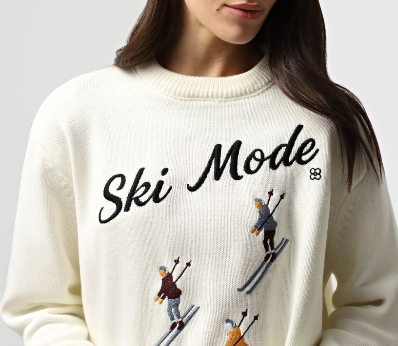 Светр вʼязаний «Ski mode» молочний в інтернет-магазині