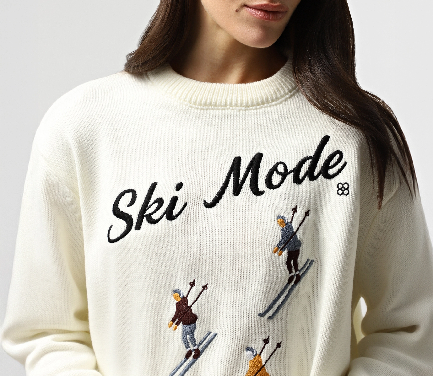 Светр вʼязаний «Ski mode» молочний ціна