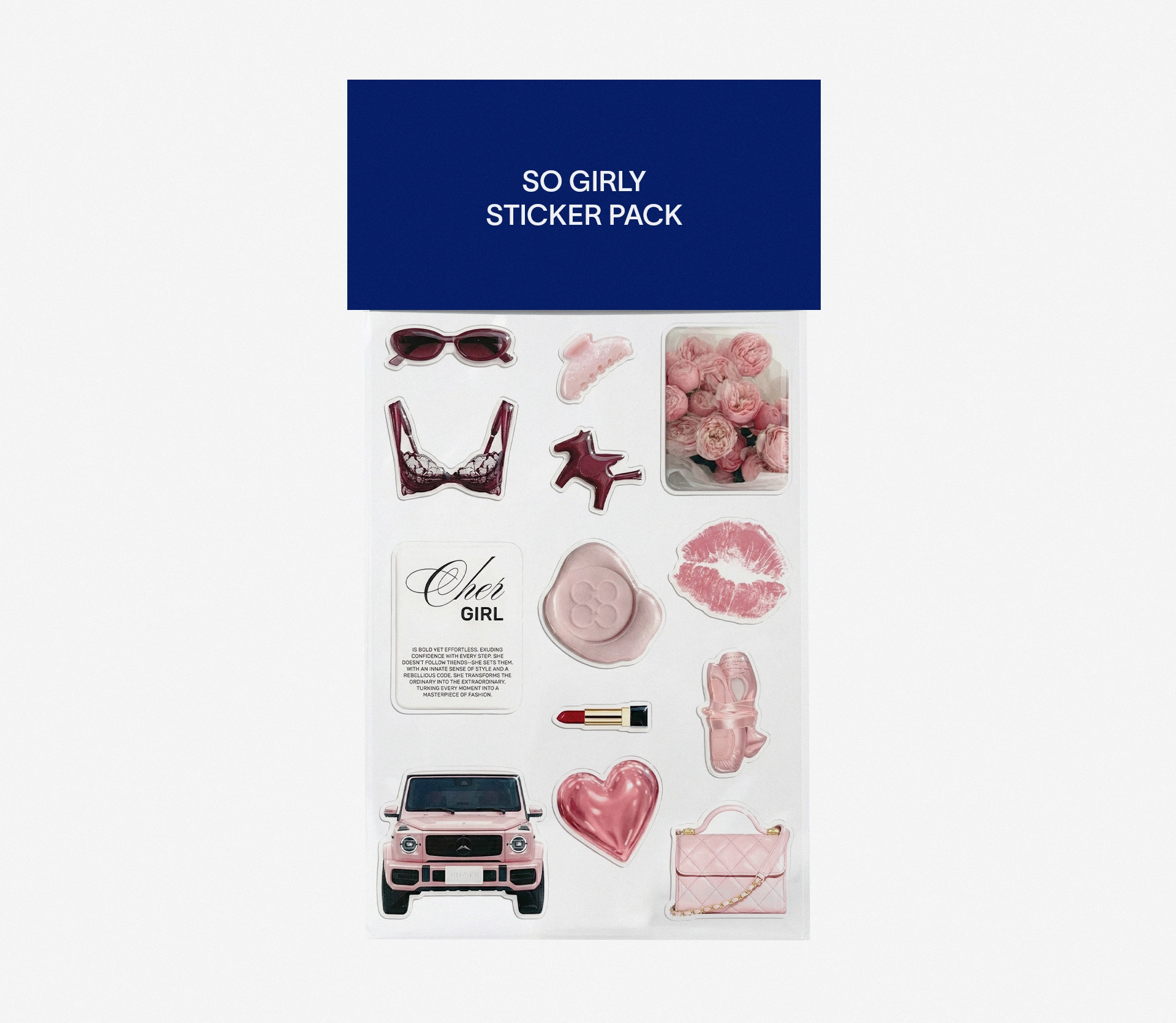 Стікерпак «Girly set» CHER’17 X ДІТИ ГЕРОЇВ рожевий замовити