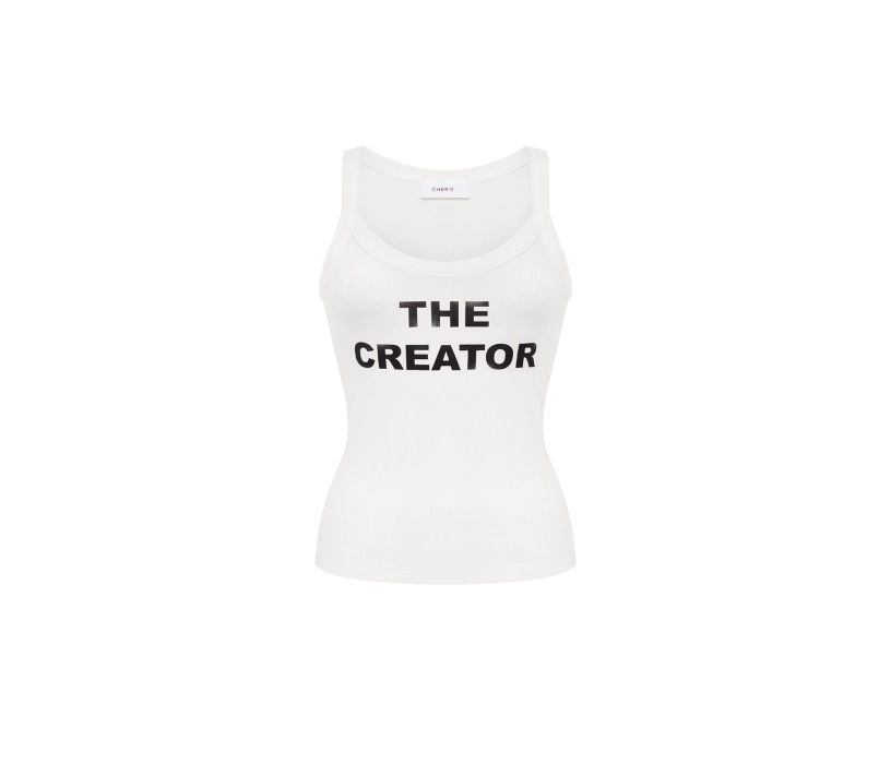 Топ в рубчик «The Creator» молочний недорого