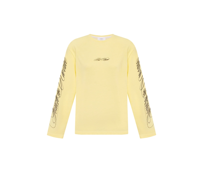 Лонгслів з touch- ефектом та принтом жовтий акції