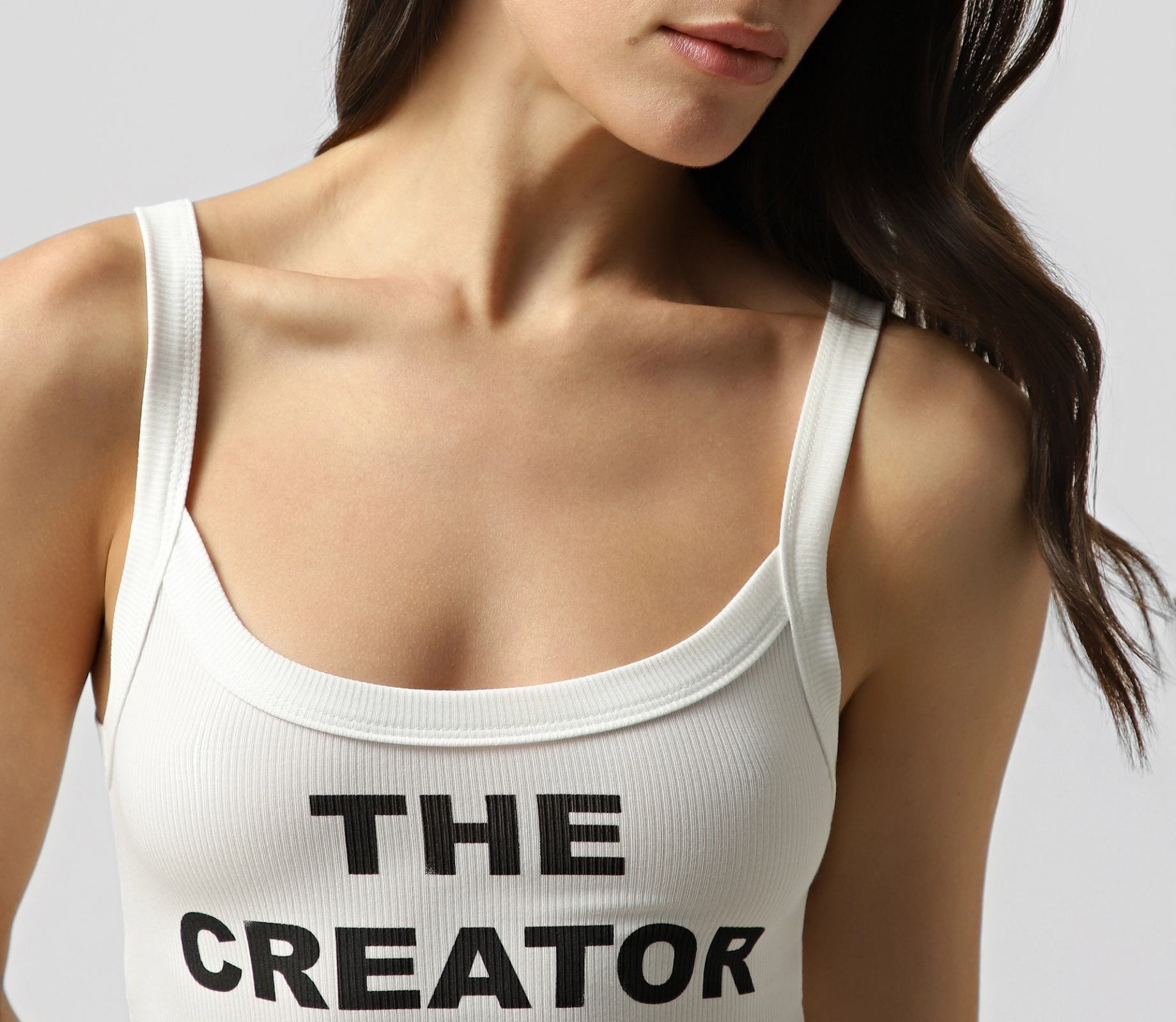 Топ в рубчик «The Creator» молочний знижки