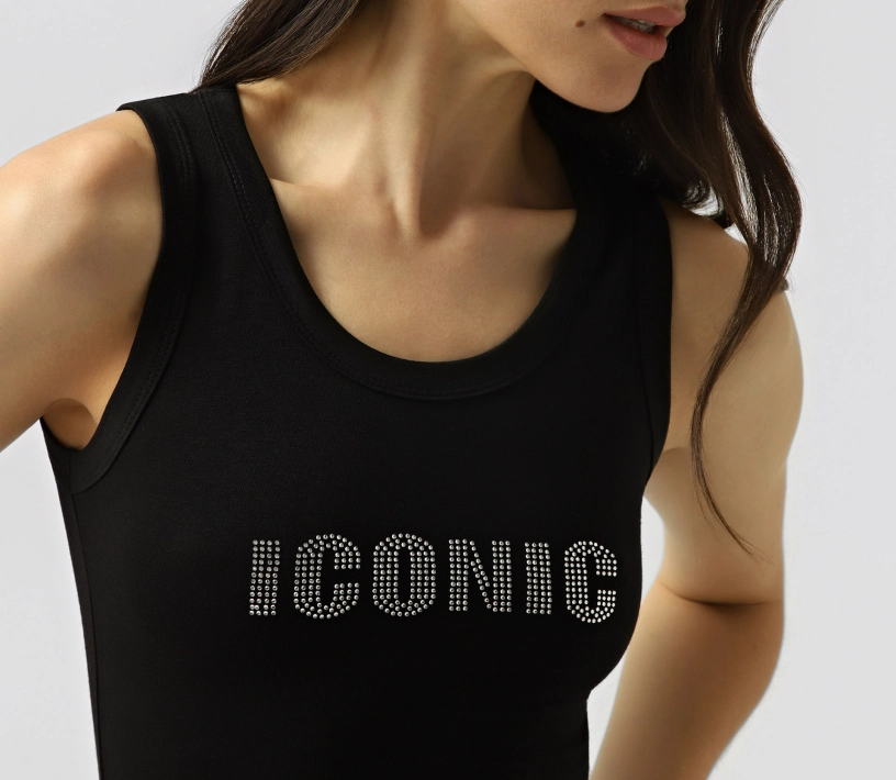 Топ зі стразами «Iconic» чорний акції