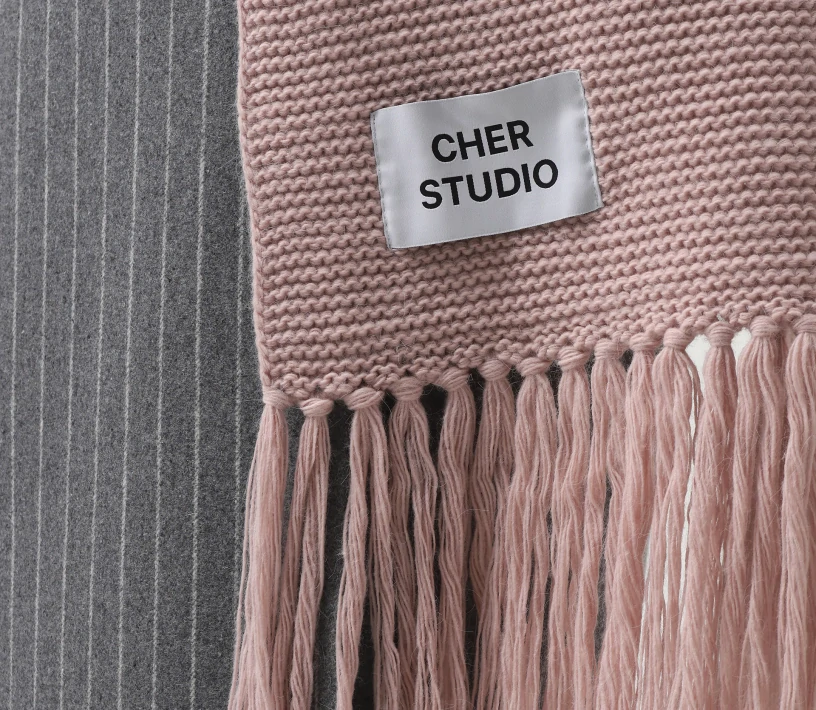 Шарф з об’ємної в’язки рожевий акції