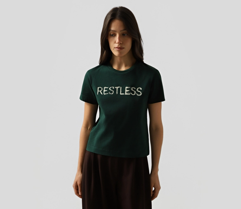 Футболка «Restless» темно-зелений фото