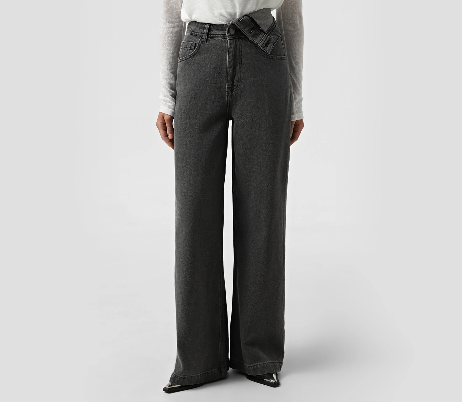 Джинси з відворотом сірий замовити