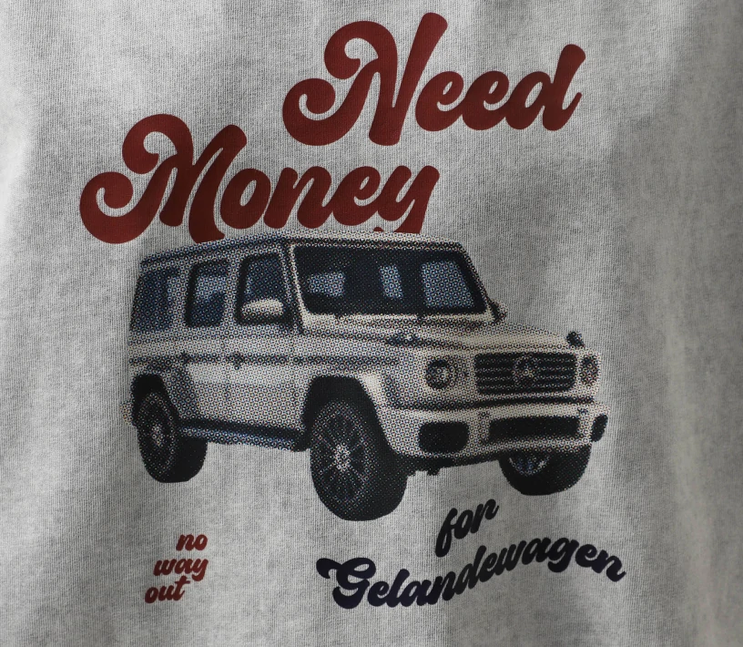 Футболка «Need Money for Geländewagen» сірий cher17