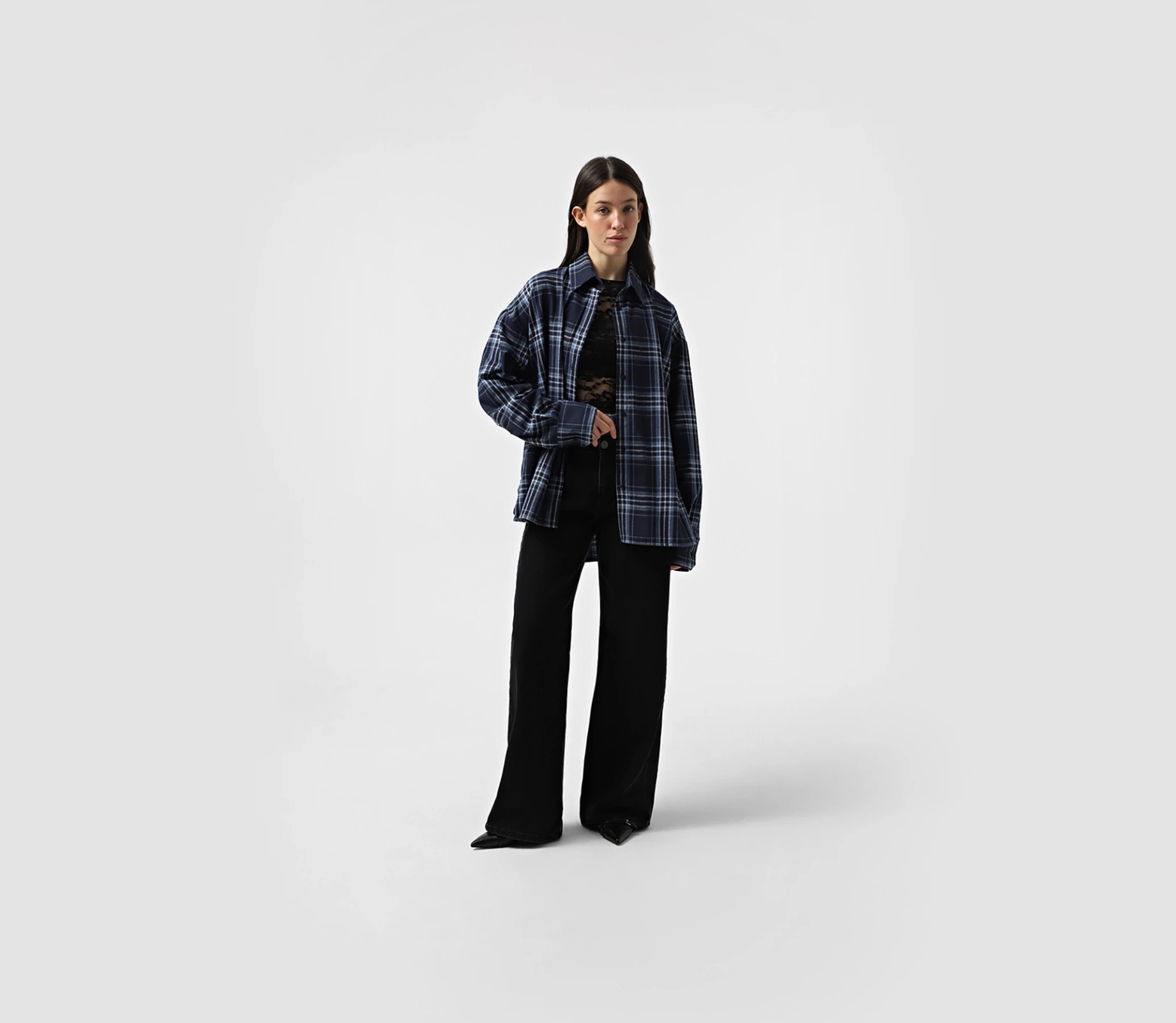 Сорочка в клітинку синій недорого