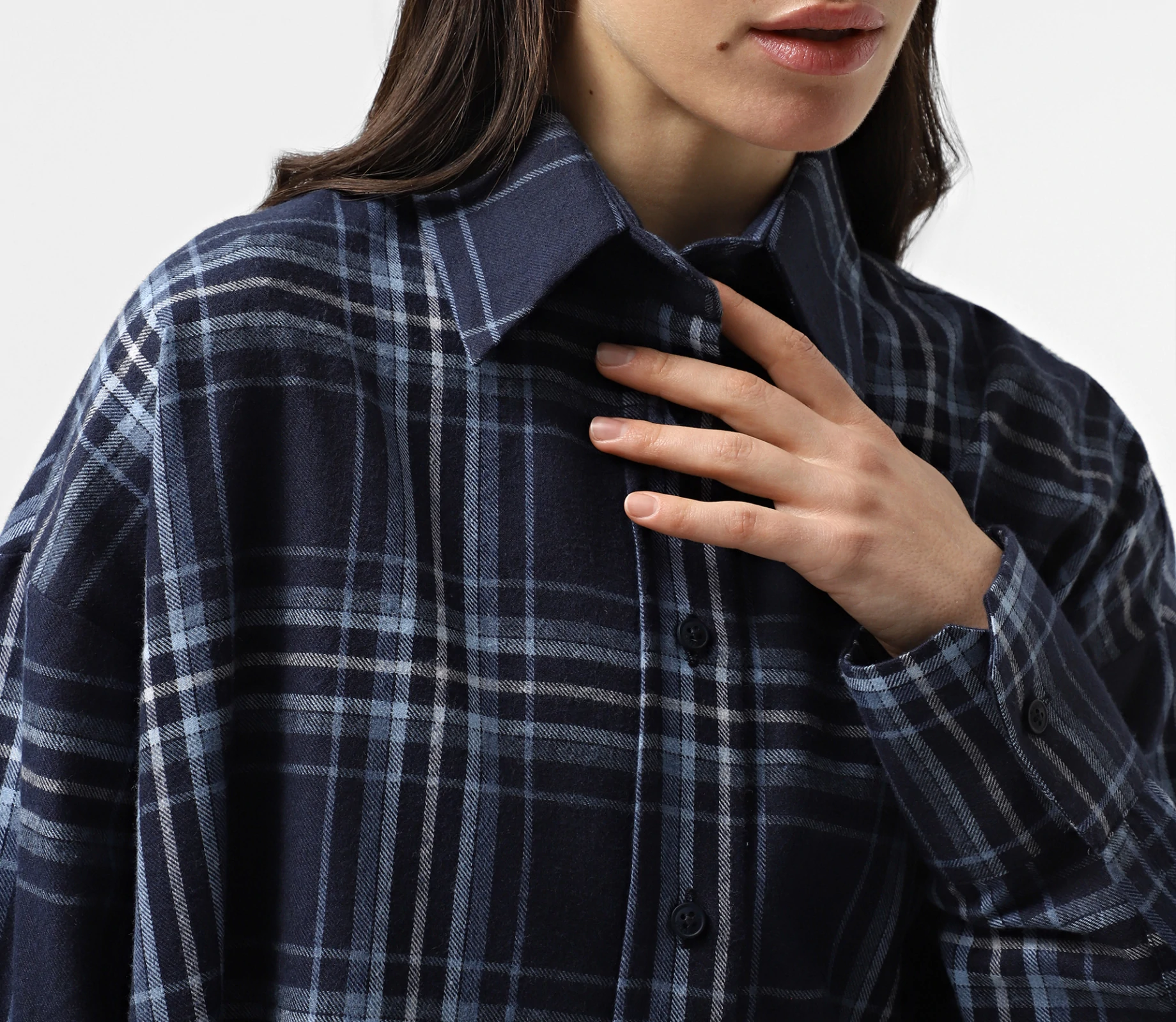 Сорочка в клітинку синій недорого