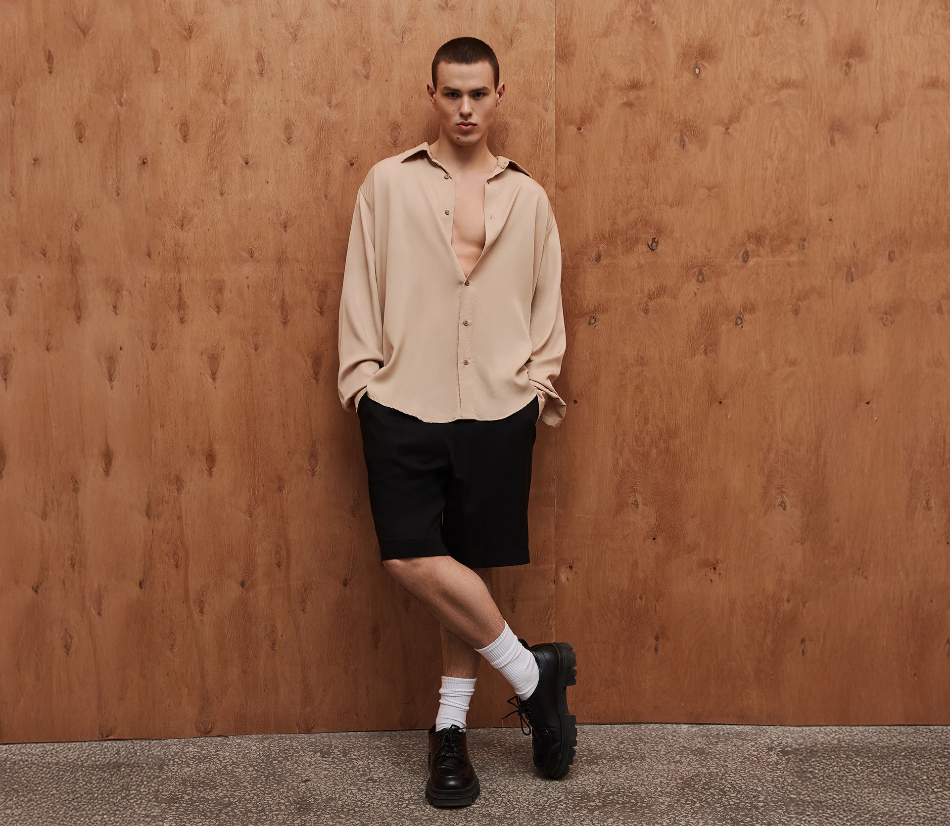 Сорочка чоловіча Tencel бежевий в Україні