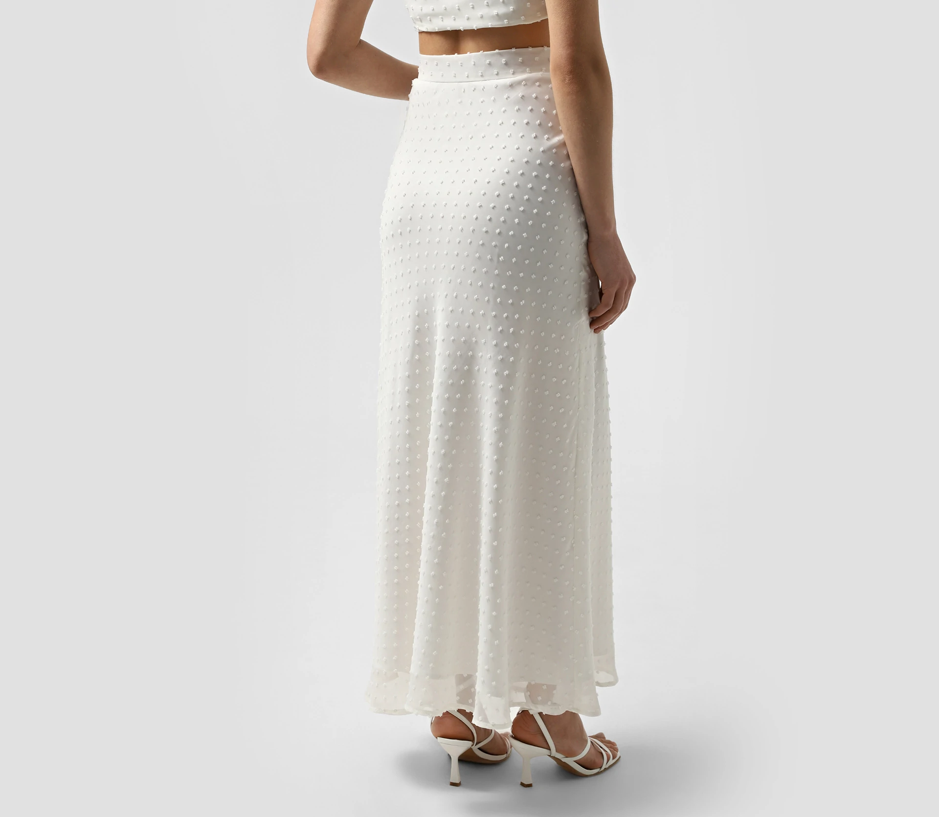 Спідниця міді в цяточку молочний - фото №6 Спідниця міді в цяточку молочний купити