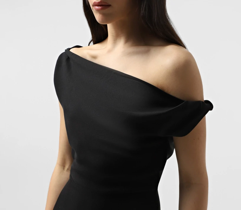 Міді сукня з перекрутом чорний ціна