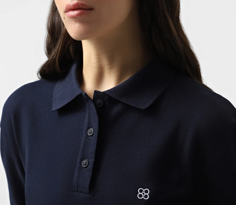 Поло класичне з лого синій купити