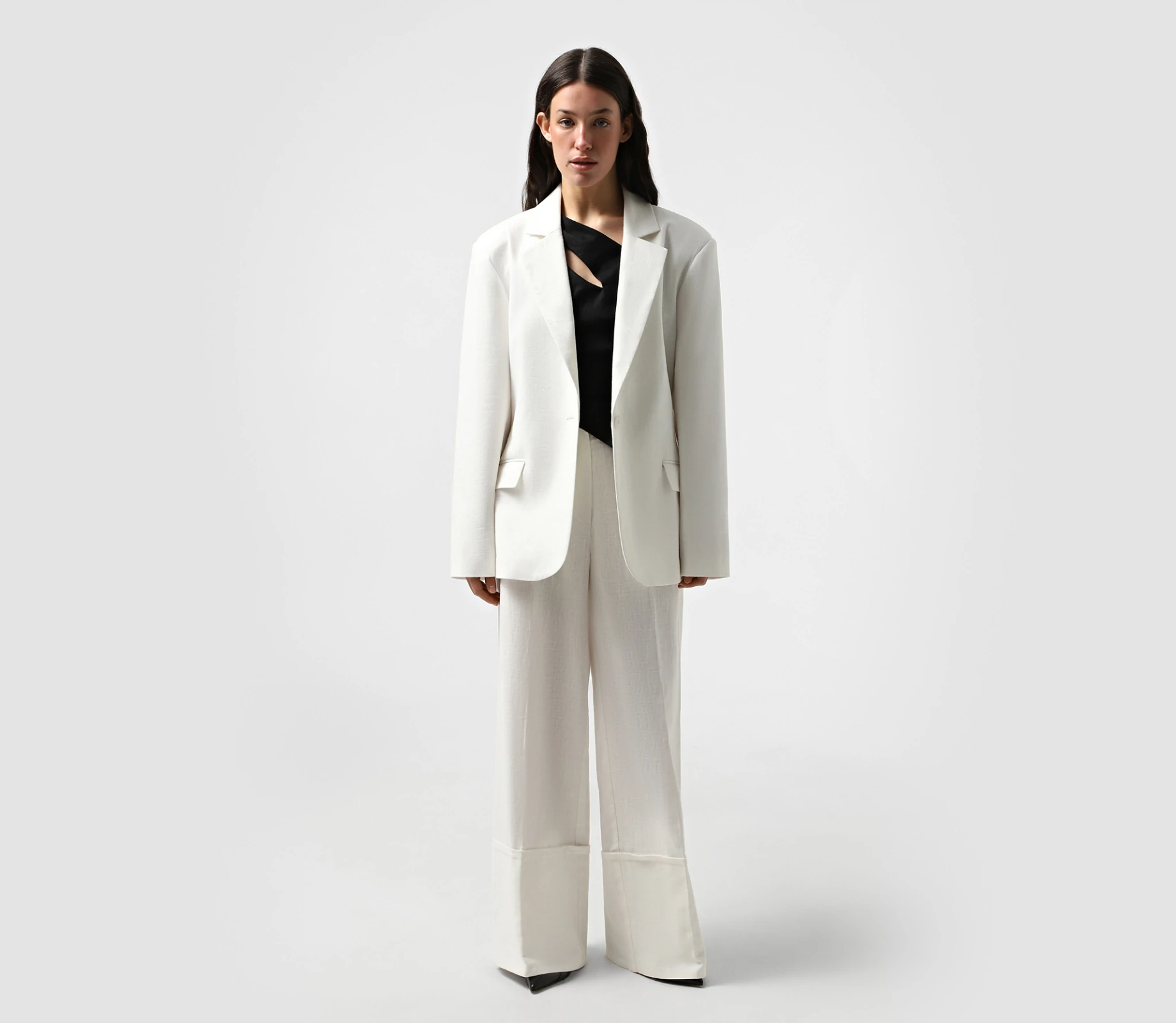 Жакет приталений з льону молочний купити