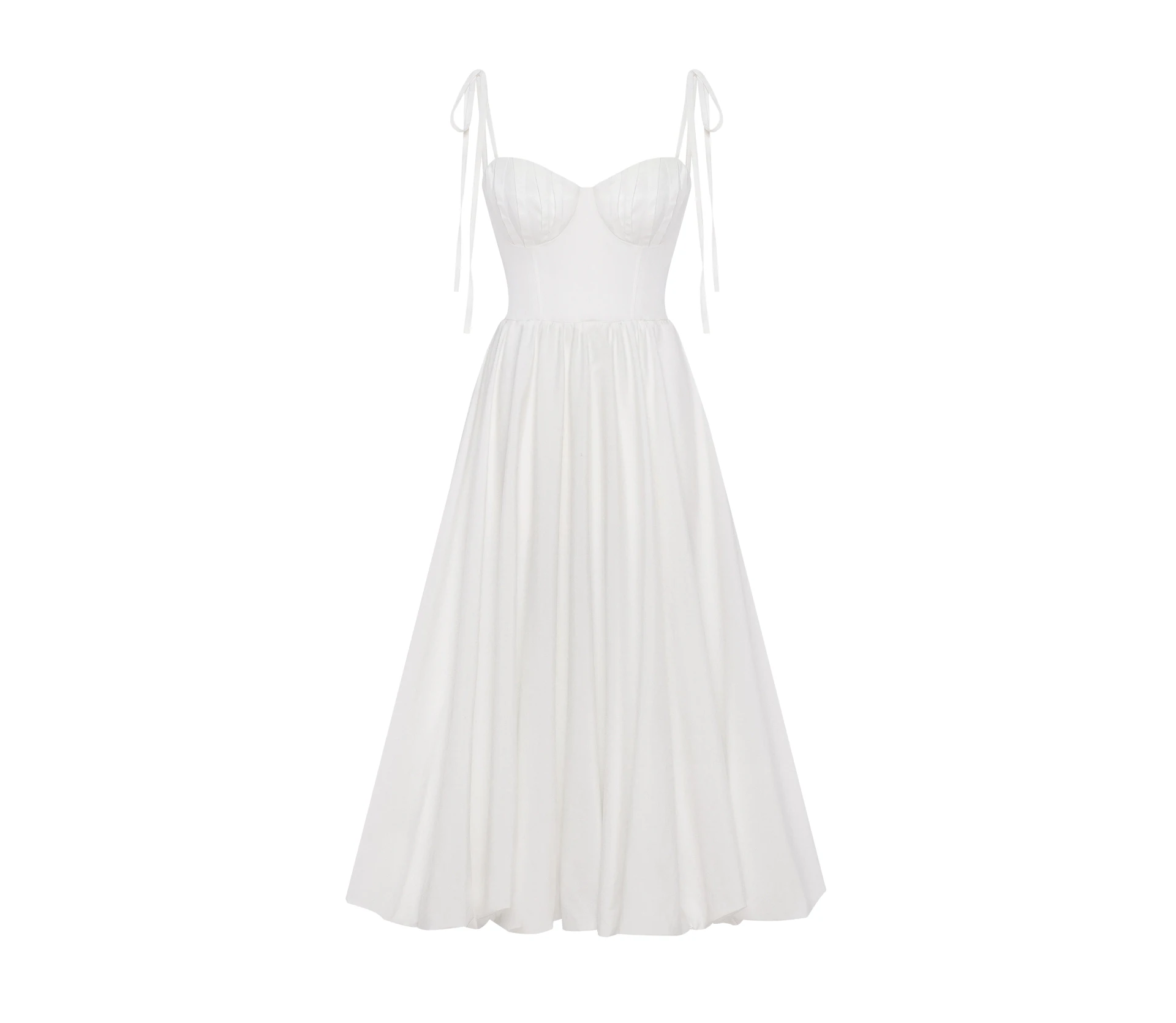 Сукня міді балон молочний - фото №1 Сукня міді балон молочний cher17