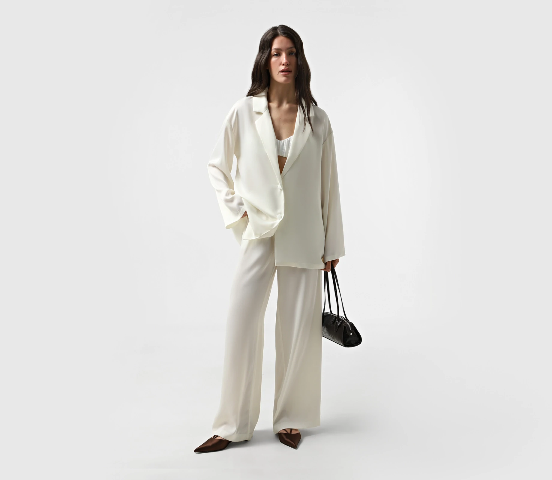 Костюм сорочка і штани на резинці молочний - фото №4 Костюм сорочка і штани на резинці молочний знижки