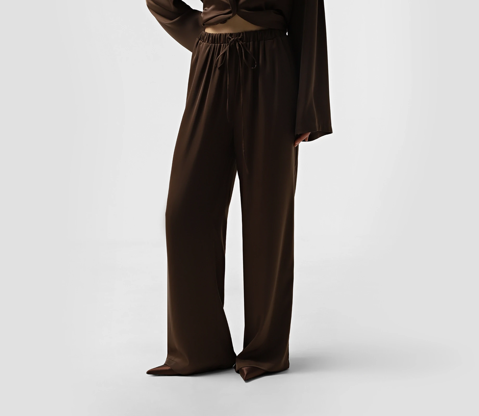 Костюм сорочка і штани на резинці коричневий купити