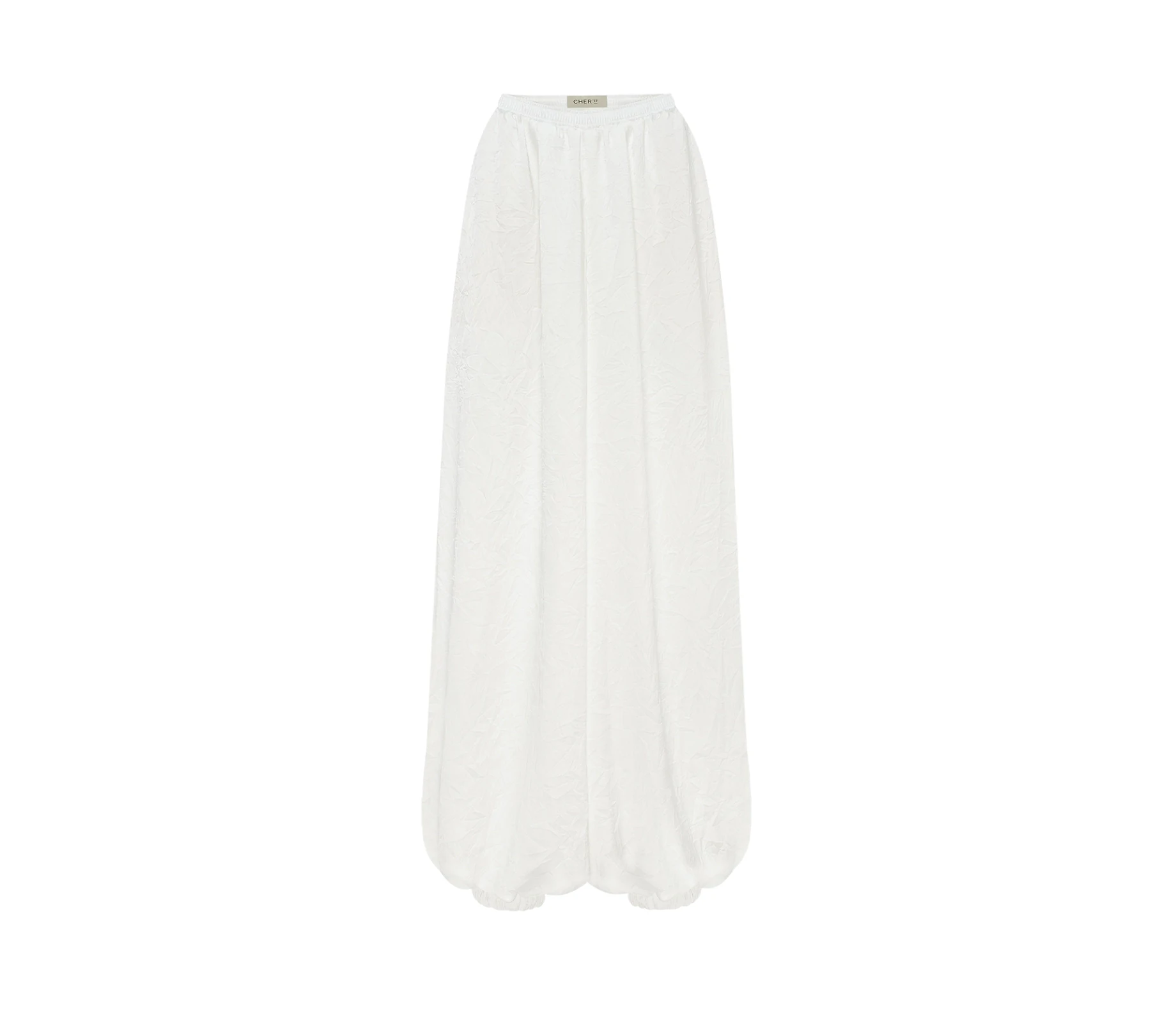 Штани широкі з резинкою понизу молочний купити