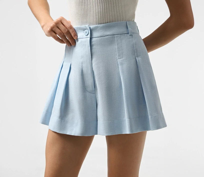 Шорти з льону блакитний замовити