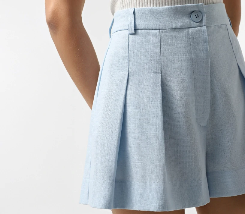 Шорти з льону блакитний недорого