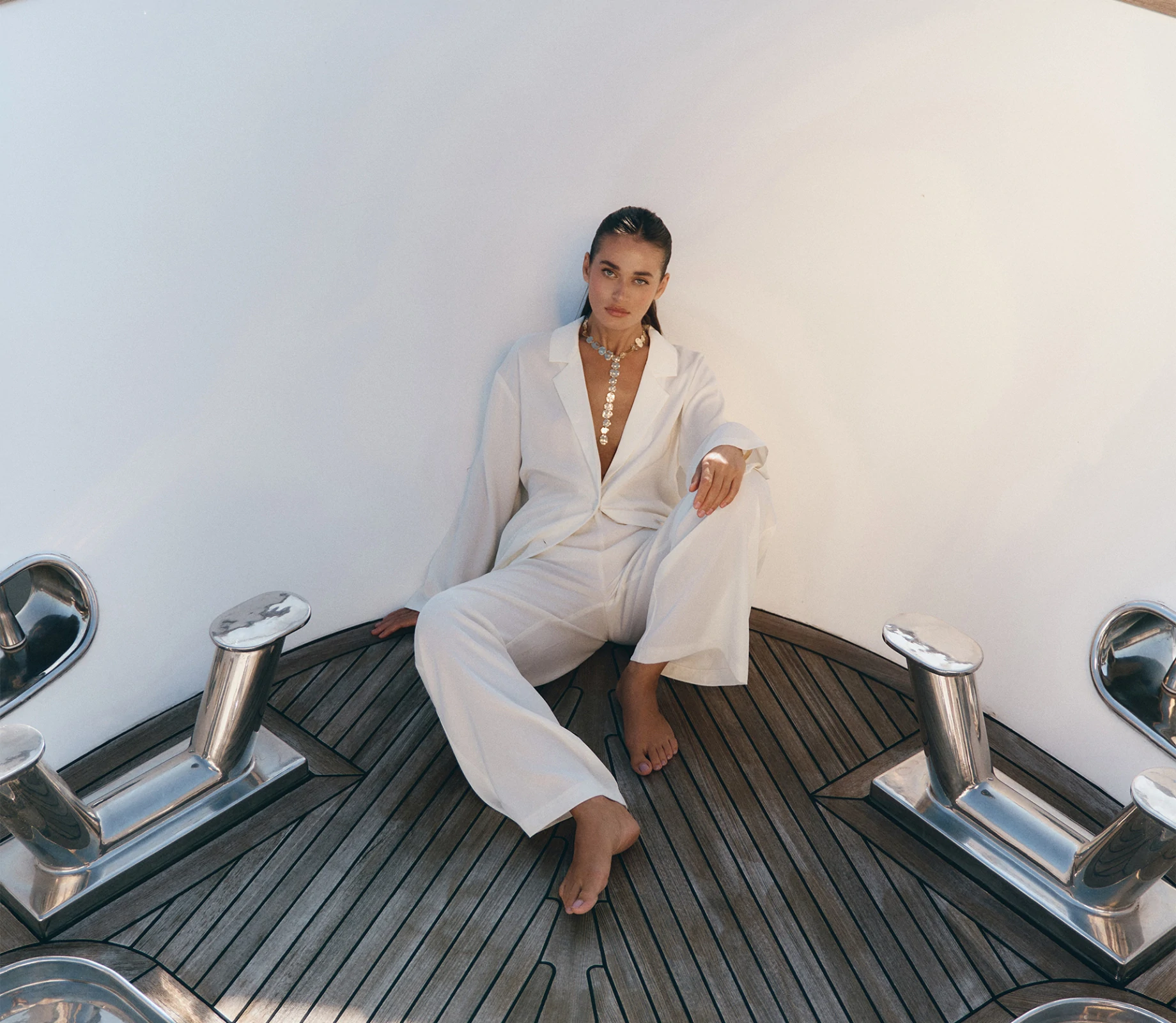 Костюм сорочка і штани на резинці молочний - фото №3 Костюм сорочка і штани на резинці молочний недорого