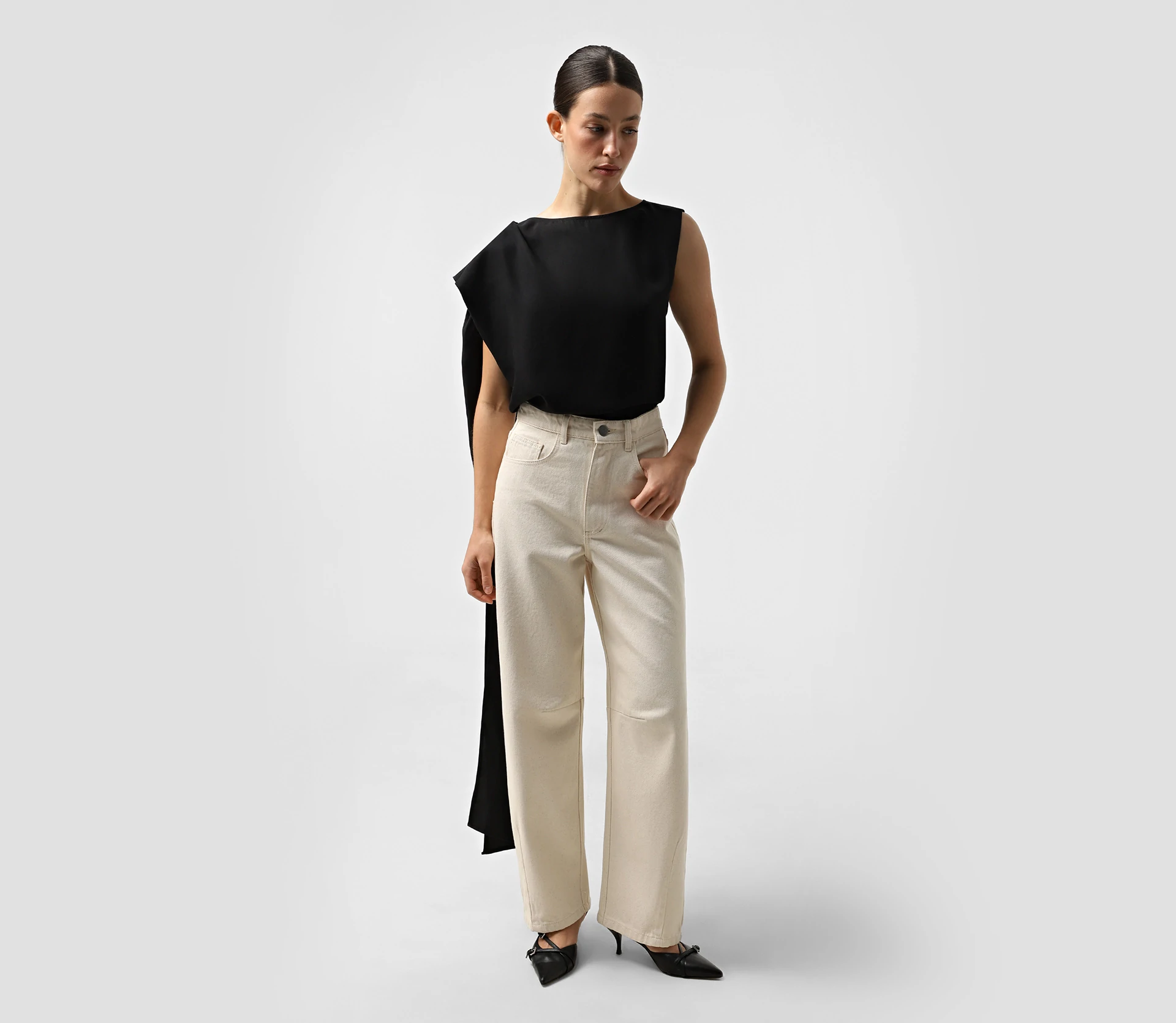 Джинси Baggy бежевий - фото №4 Джинси Baggy бежевий замовити