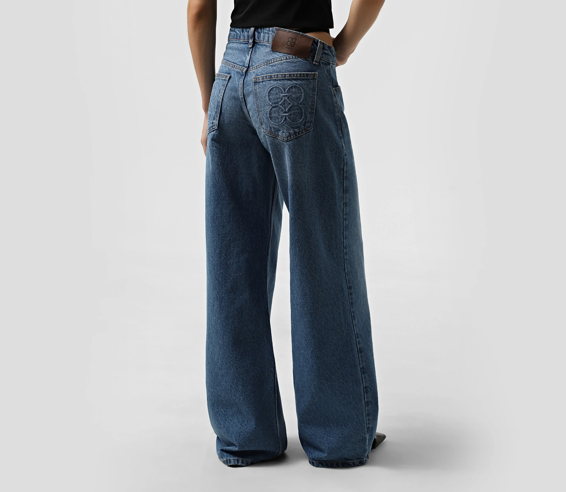 Джинси з асиметричним поясом світло-синій - фото №6 Джинси з асиметричним поясом світло-синій в Україні